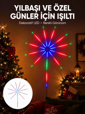 Marsilyan Akıllı Rgb LED Havai Fişeek Duvar Lambası Kumandalı ve Uygulama Kontrollü Yeni Nesil