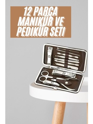 Tırnak Bakım Seti Tırnak Düzeltme Batık 12 Parça Çanta Tipi Manikür Pedikür