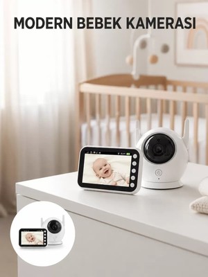 Asil Sepet Asiltech Büyük Ekranlı Bebek Kamerası Canlı Izleme ve Ses Dinleme Yeni Nesil