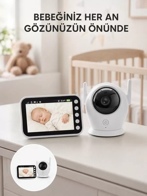 Asil Sepet Asiltech 4.5 Inç Ekranlı Gece Görüşlü Bebek Kamerası ve Monitörü Yeni Nesil