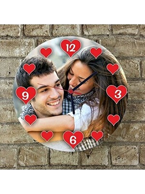 Normadia Sevgililer Günü ve Yıldönümü Için Kişiselleştirilmiş Fotoğraflı Duvar Saati