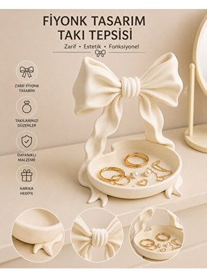 Nomikase Fiyonk Tasarımlı Dekoratif Takı Tepsisi - Yüzük ve Küpe Organizeri