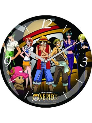 Nomikase Sessiz Çalışan One Piece Temalı Bombeli Gerçek Cam Duvar Saati
