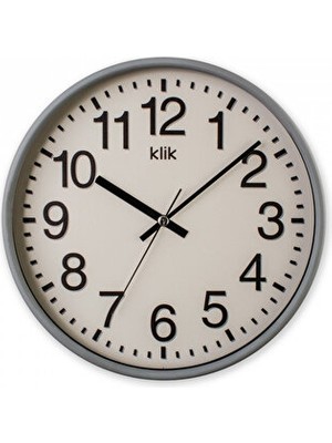 UltraNova Minimalist Gri Duvar Saati - 26 Cm, Şık ve Sade Tasarım