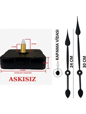 Nomikase Sessiz Quartz Mekanizmalı 60-80 cm Duvar Saati Mekanizması
