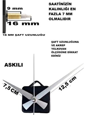 Nomikase Sessiz ve Güçlü Quartz Saat Mekanizması - 18 mm Şaft