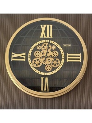 Nomikase Büyük Altın Renkli Duvar Saati, Modern ve Şık Tasarım