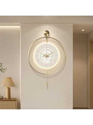Nomikase Modern Gold Led'li Metal Duvar Saati, Şık ve Fonksiyonel