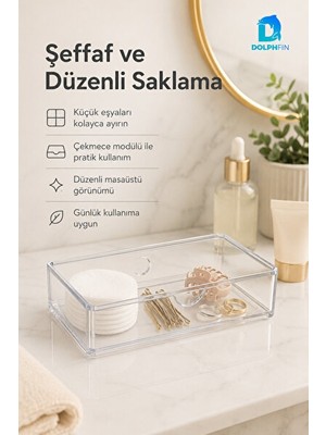 Nomikase Küçük Çekmeceli Şeffaf Kozmetik ve Takı Organizeri