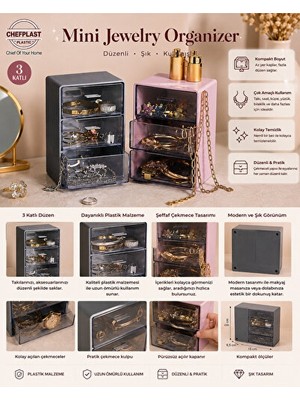 Nomikase 3 Katlı Mini Takı Organizeri – Kompakt ve Çok Bölmeli Saklama