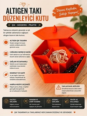 Nomikase Altıgen Takı Saklama Kutusu - Dekoratif ve Bölmeli Tasarım