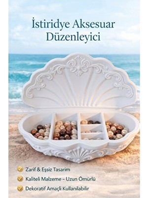 Nomikase Istiridye Şekilli Dekoratif Aksesuar ve Takı Düzenleyici