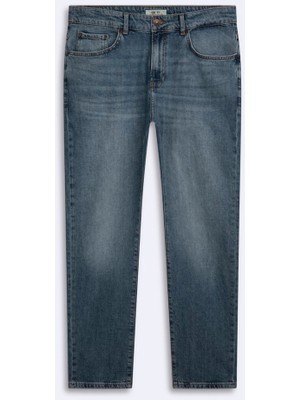 LTB Renar L Tapered Slim Orta Bel Mid Indigo Jean Pantolon