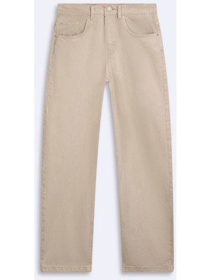 LTB Larrıe Baggy Orta Bel Bej Jean Pantolon