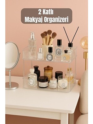 Nomikase Çok Amaçlı 2 Katlı Makyaj ve Takı Organizeri, Pratik Saklama Çözümü