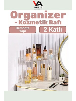 Nomikase Iki Katlı Köşe Organizer, Makyaj, Banyo ve Mutfak Için Çok Amaçlı Saklama