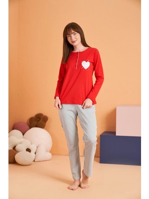 ALFA AKSESUAR 03 Pjs 28062 Kadın Patlı Pijama Takım