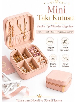 Nomikase Mini Seyahat Takı Kutusu - Kolye, Yüzük ve Küpe Saklama Çantası