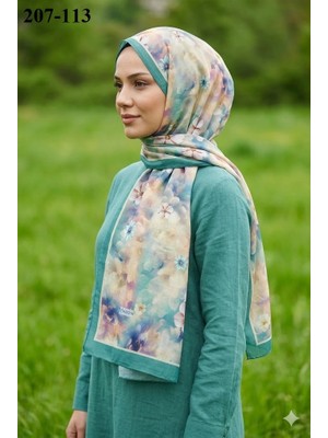 Moon Scarf Bambu Kraş Pamuk Şal (Yeşil) 207-113