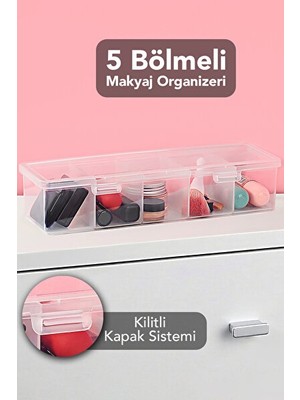Nomikase Şeffaf Kapaklı 5 Bölmeli Takı Kutusu - Yüzük ve Kolye Saklama Çözümü