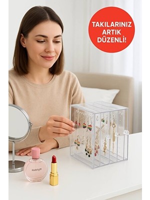 Nomikase 192 Bölmeli Şeffaf Takı Saklama Kutusu, Küpe, Kolye ve Yüzükler Için