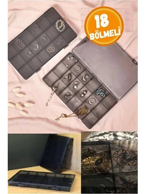 Nomikase 18 Bölmeli Takı Kutusu - Kapaklı ve Düzenli Saklama Çözümü