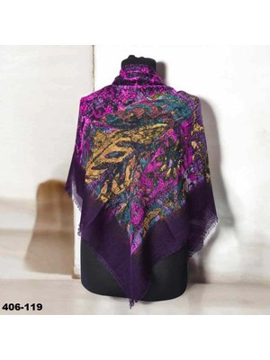 Soft İpek Soft Ipek Desenli Flamlı Kotton Eşarp 406-119
