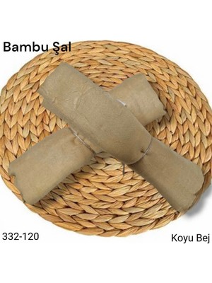 Lady Coco Bambu Kraş Şal (Koyu Bej) 332-120