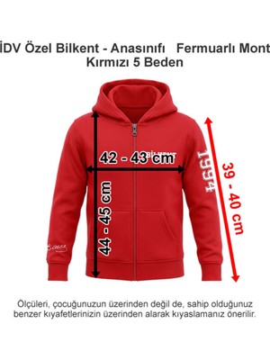 Idv Özel Bilkent - Anasınıfı Fermuarlı Okul Sweatshirt Kırmızı 5 Beden