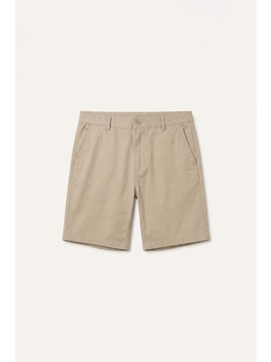 DeFacto Relax Fit Bej Bermuda Şort H7785AX26AU