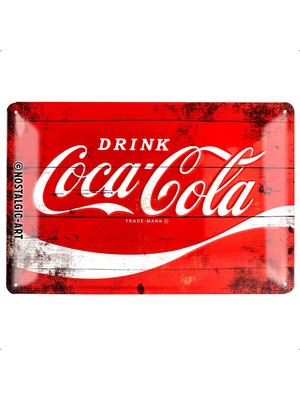 Nostalgic Art Nostalgic-Art 22235 Coca-Cola – Logo Kırmızı Dalga, Metal Levha 20 x 30 cm