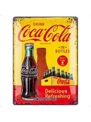 Nostalgic Art Nostalgic-Art 23195 Coca-Cola – Bottles Sarı, Sac Levha 30 x 40 cm