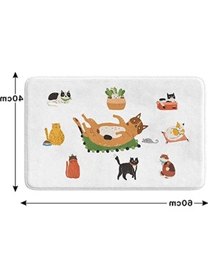 Esranın Dünyası Kaymaz Tabanlı Mikrofiber Banyo Paspası Seti, 40X60 ve 50X80