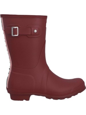 Hunter Orig Short Tri Colour Logo Boot Kadın Kırmızı Yağmur Çizmesi