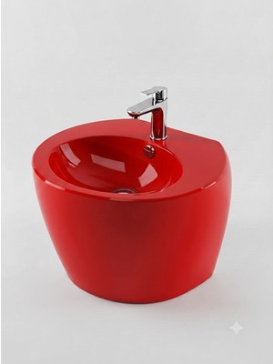 Newarc Modern Monoblok Lavabo Kırmızı