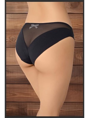 X-Lady Kadın Transparan Tül Detaylı Slip Külot