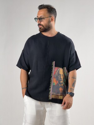 Cocopelli Portre Buldan Siyah Erkek T-Shirt COC3266