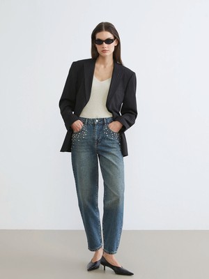 Lc Waikiki Yeni Sezon Barrel Fit Taşlı Kadın Jean Pantolon