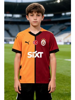 Galatasaray Puma 2024/2025 Çocuk Iç Saha Forma 77965901 Sarı Kırmızı