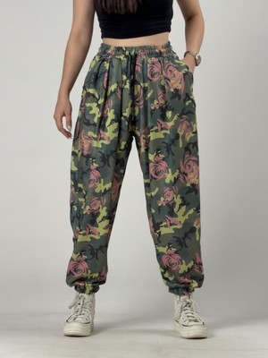 Cocopelli Kamuflaj Desenli Kadın Jogger Pantolon COC3255