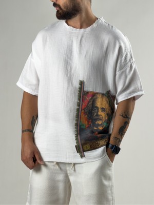 Cocopelli Portre Buldan Bej Erkek T-Shirt COC3265