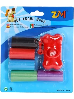 Veyron Pet Veyronpet Kemik Şekilli Kaka Poşeti Taşıma Kutusu 5 Rulo Atık Poşeti Köpek Dışkı Toplama Seti