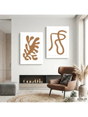 Harikabirev Modern Abstract Desenli Tablo | Bohem-2 | 2li Dikey Çerçevesiz Kanvas Tablo | Tmmzcnvs
