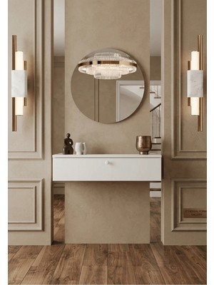 Enwood Lina Dresuar ve Makyaj Masası %100 Mdf Düşme Kapak 69 cm