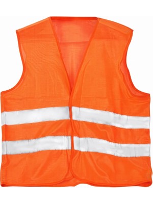 İlkyaz Fashion Fosforlu Turuncu Ikaz Yeleği - Çift Reflektörlü Iş Güvenliği