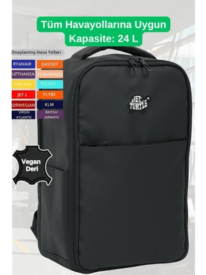 Jet Turtle Seyahat Sırt Çantası 40CM 40X25X15 cm Pegasus, Wizz Air, Ryanair, El Valizi Koltuk Altı Valizi