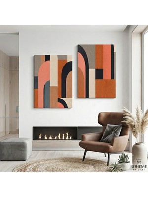 Harikabirev Modern Abstract Desenli Tablo | Soyut | 2li Dikey Çerçevesiz Kanvas Tablo | Tmmzcnvs