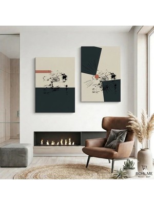 Harikabirev Modern Abstract Desenli Tablo  | 2li Dikey Çerçevesiz Kanvas Tablo | Tmmzcnvs