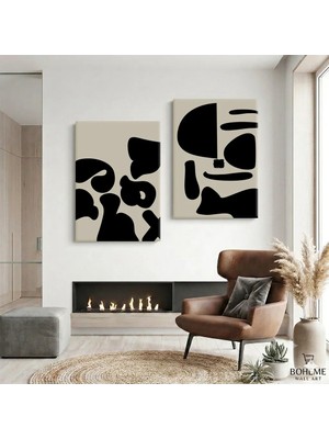 Harikabirev Modern Abstract Desenli Tablo | Art-2 | 2li Dikey Çerçevesiz Kanvas Tablo | Tmmzcnvs