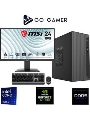Go Gamer E264D Intel Core Ultra 225F / 32GB Ddr5 / 1tb SSD / Nvidia GT730 4gb / Msı 24" 100Hz. / Oem Ev Ofis Paket
